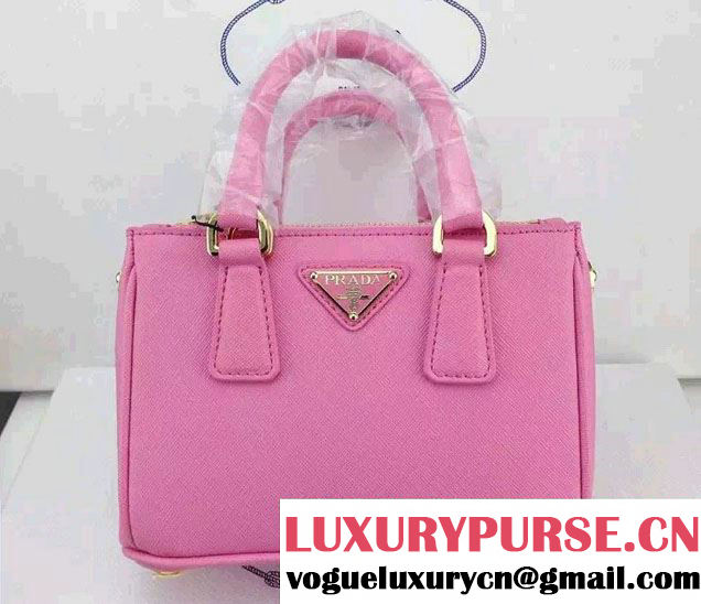 Prada Saffiano Mini Galleria Crossbody Bag Pink