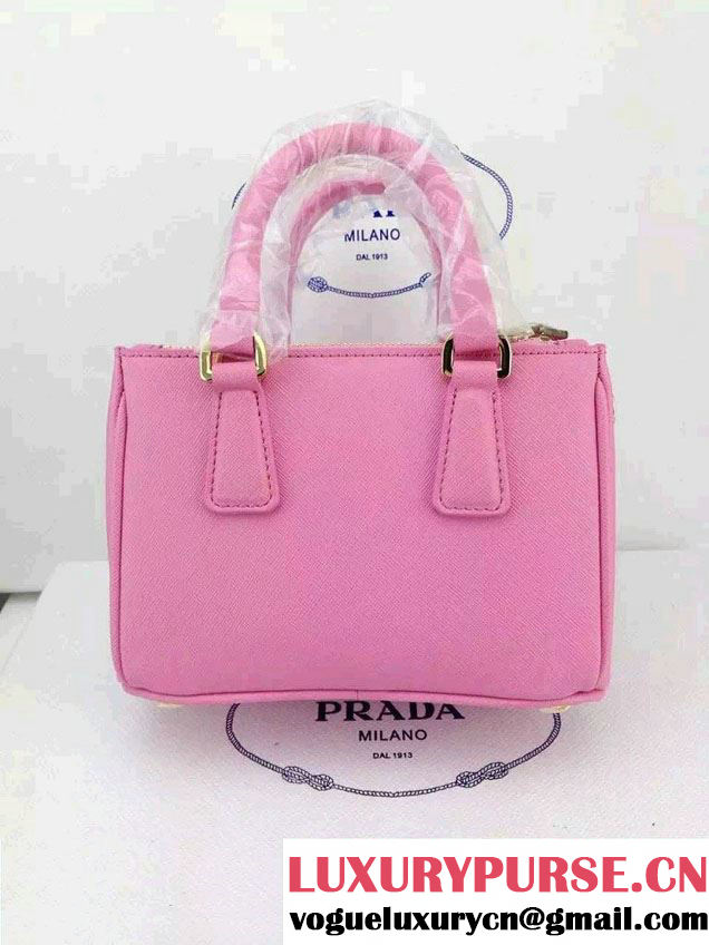 Prada Saffiano Mini Galleria Crossbody Bag Pink