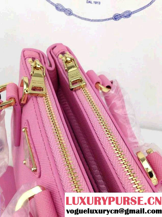 Prada Saffiano Mini Galleria Crossbody Bag Pink