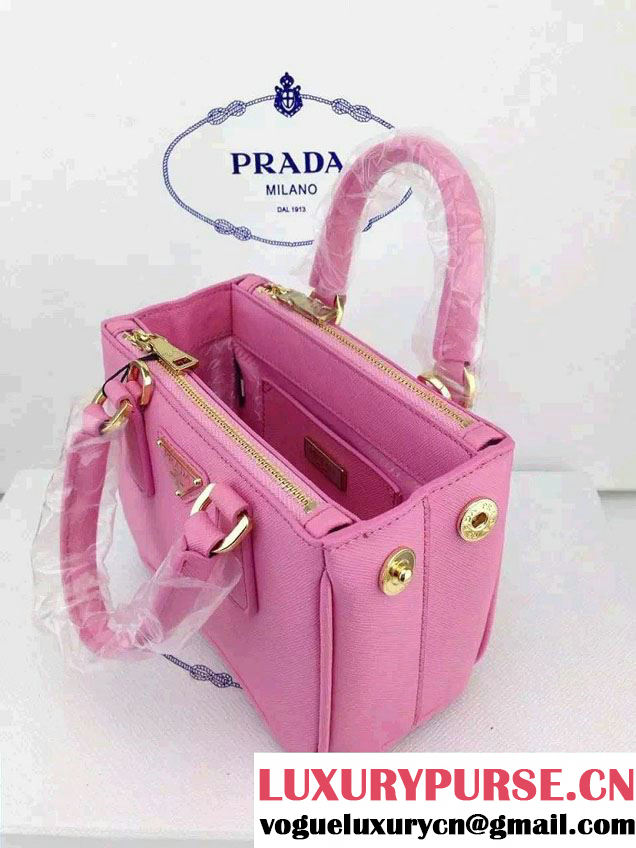 Prada Saffiano Mini Galleria Crossbody Bag Pink