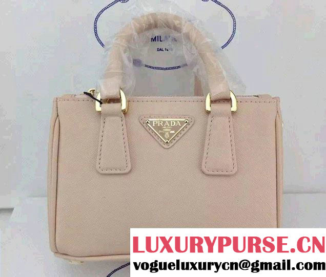 Prada Saffiano Mini Galleria Crossbody Bag Nude Pink