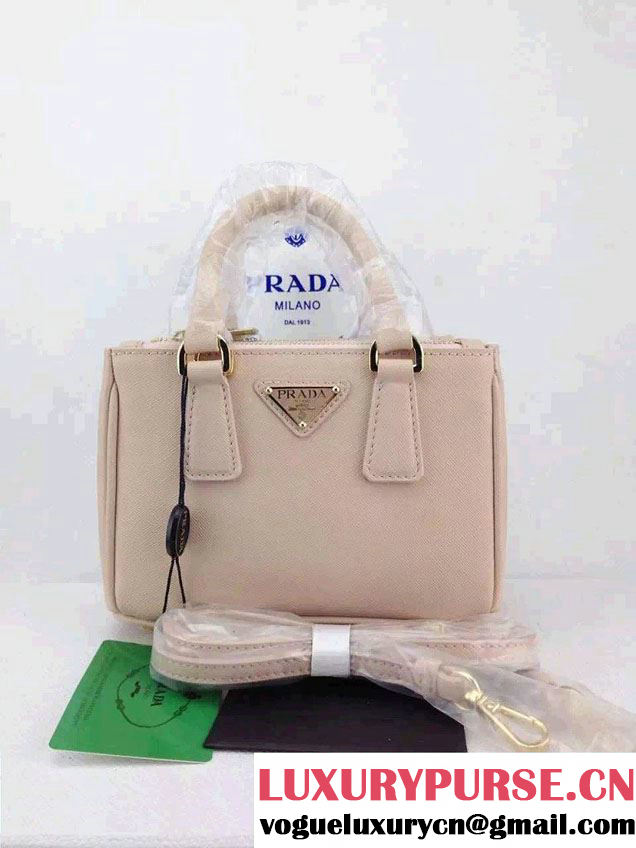 Prada Saffiano Mini Galleria Crossbody Bag Nude Pink