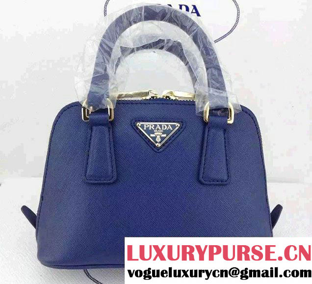 Prada Mini Saffiano Promenade Shoulder Bag Blue