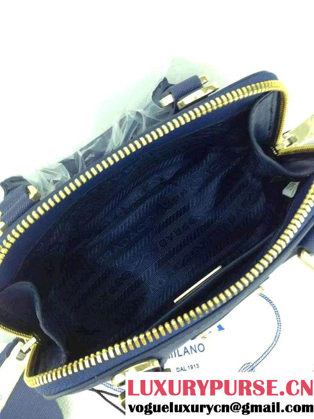 Prada Mini Saffiano Promenade Shoulder Bag Blue