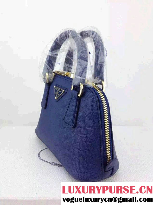 Prada Mini Saffiano Promenade Shoulder Bag Blue