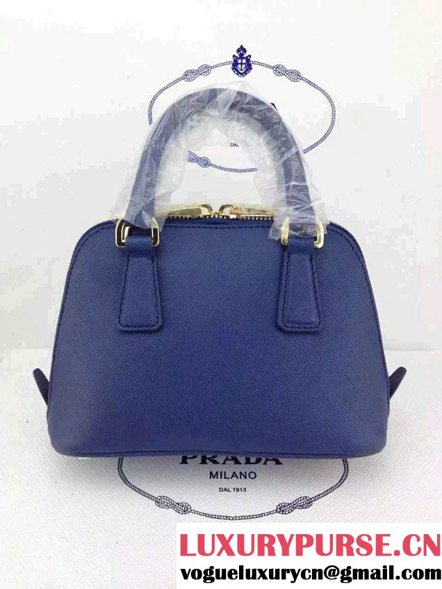 Prada Mini Saffiano Promenade Shoulder Bag Blue