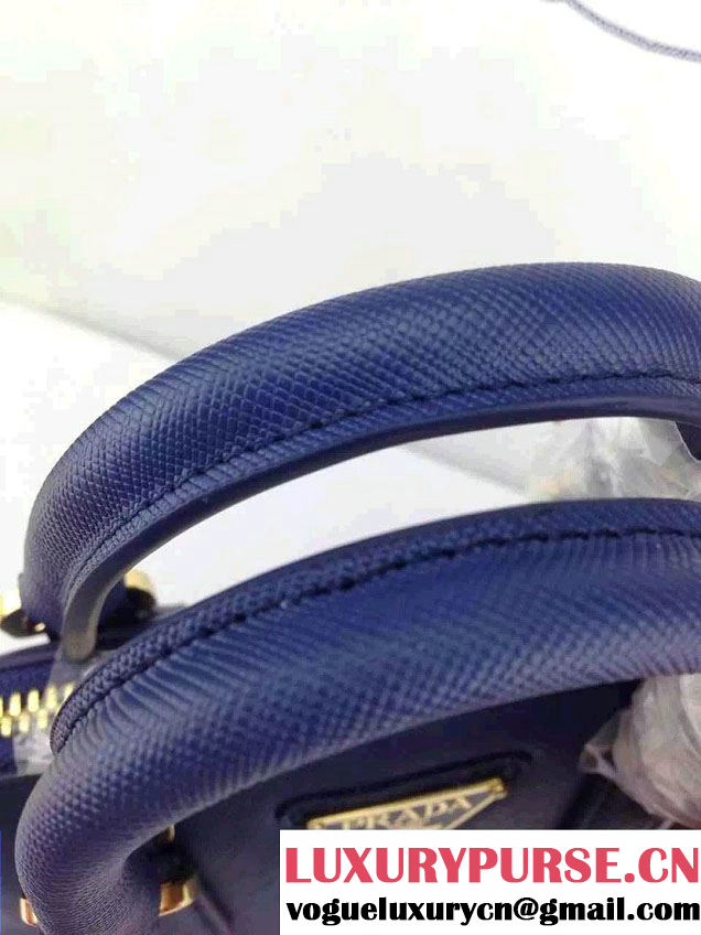 Prada Mini Saffiano Promenade Shoulder Bag Blue