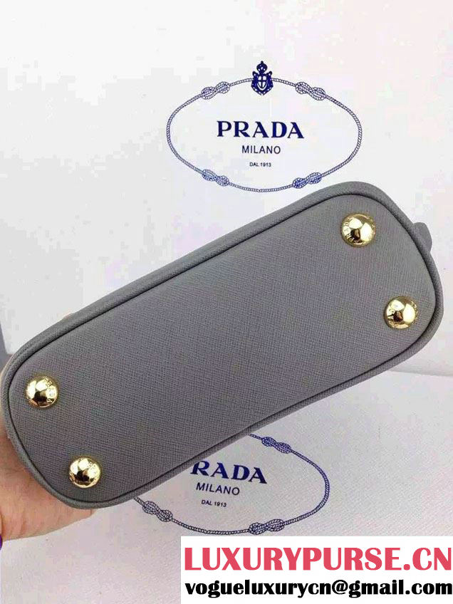 Prada Mini Saffiano Promenade Shoulder Bag Gray