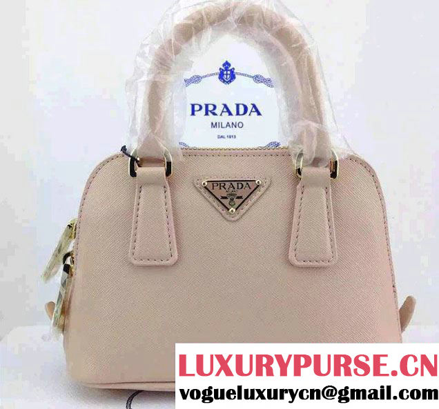 Prada Mini Saffiano Promenade Shoulder Bag Nude Pink