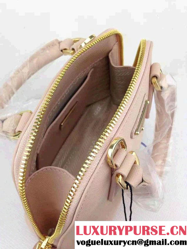 Prada Mini Saffiano Promenade Shoulder Bag Nude Pink