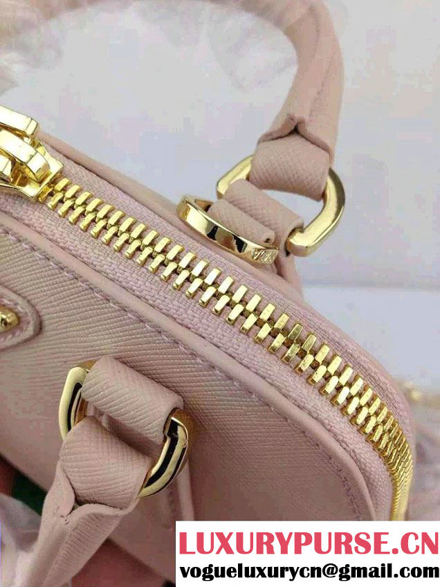 Prada Mini Saffiano Promenade Shoulder Bag Nude Pink