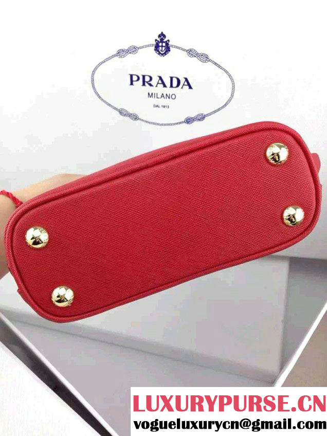 Prada Mini Saffiano Promenade Shoulder Bag Red