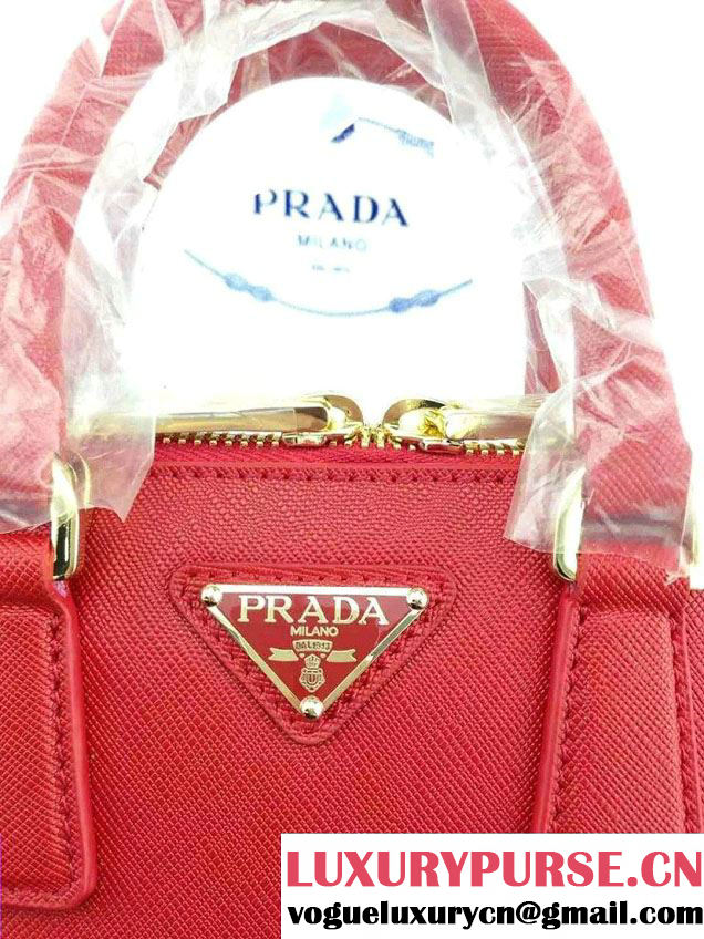 Prada Mini Saffiano Promenade Shoulder Bag Red