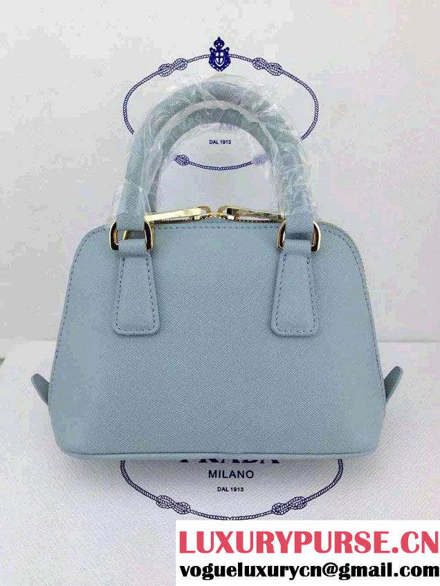 Prada Mini Saffiano Promenade Shoulder Bag Light Blue