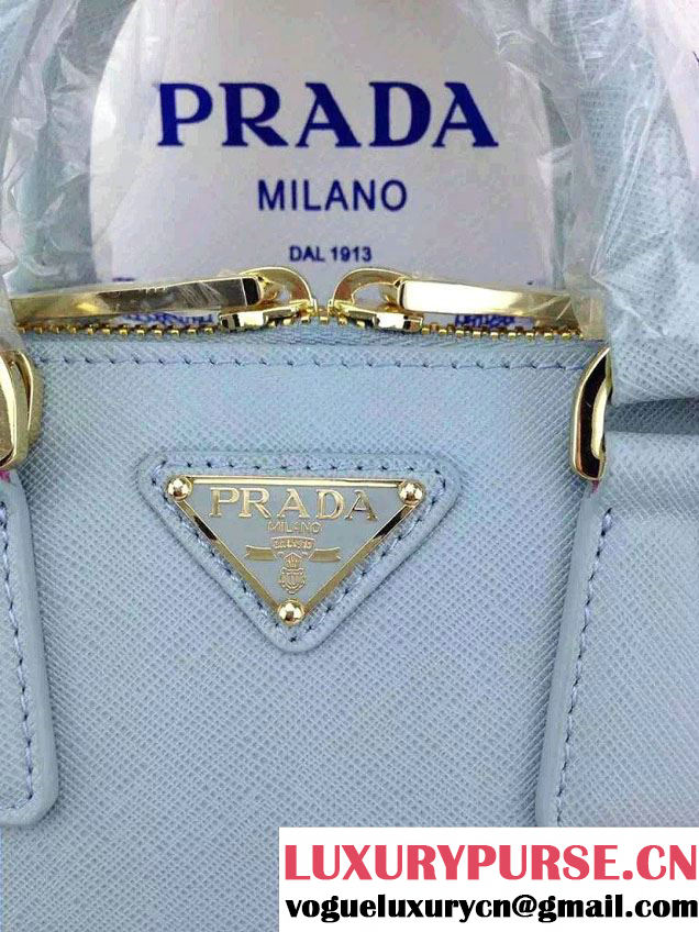 Prada Mini Saffiano Promenade Shoulder Bag Light Blue