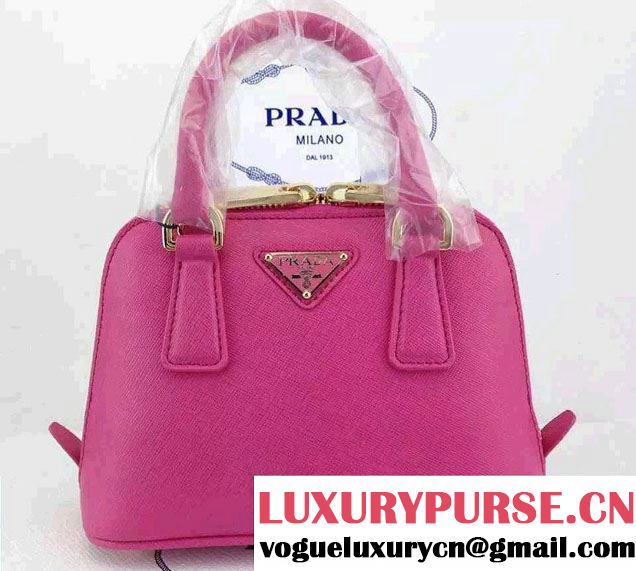 Prada Mini Saffiano Promenade Shoulder Bag Peach