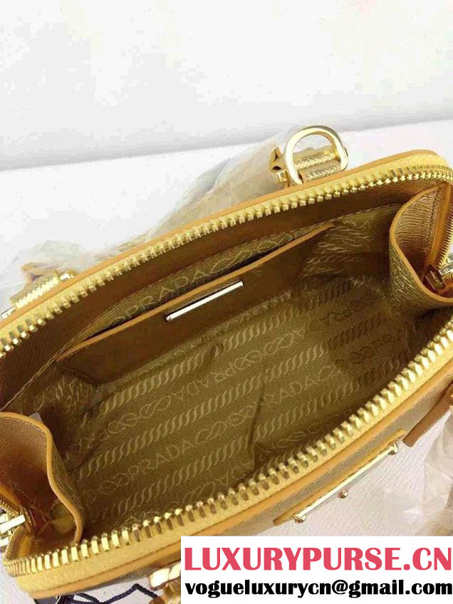 Prada Mini Saffiano Promenade Shoulder Bag Gold