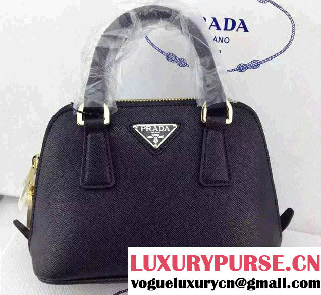 Prada Mini Saffiano Promenade Shoulder Bag Black