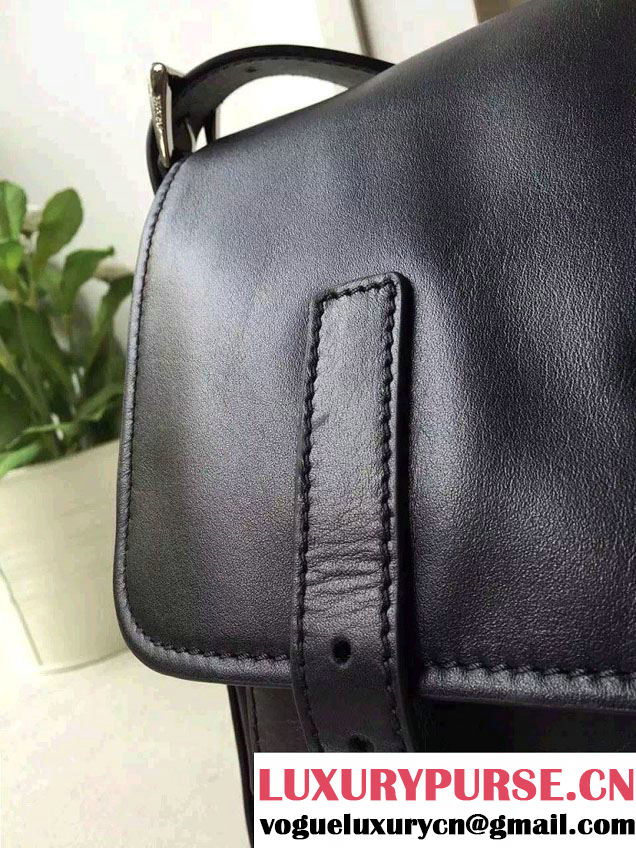 Prada Soft Calf Leather Hunter Shoulder Bag 1BD004 Black 2015