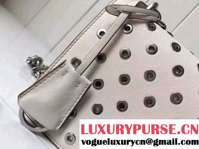 Prada Galleria City Chain Shoulder Bag with Grommet Detail 1BD010 Chalk White 2016