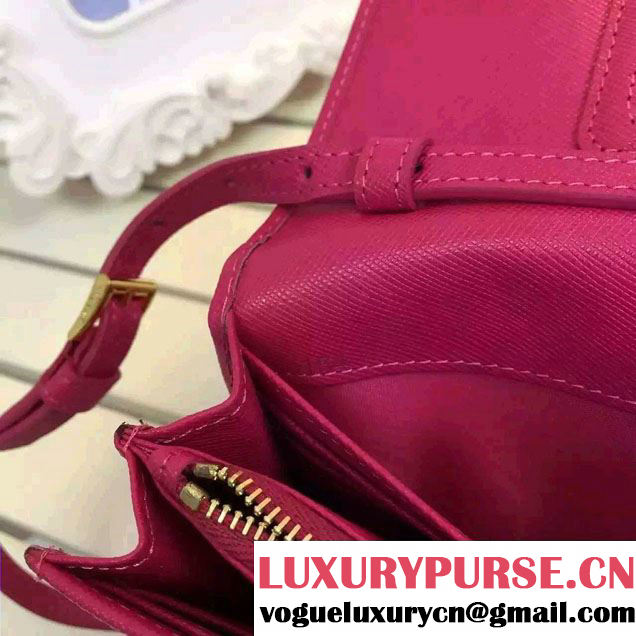 Prada Saffiano Leather Wallet with Shoulder Strap 1M1361 Rose