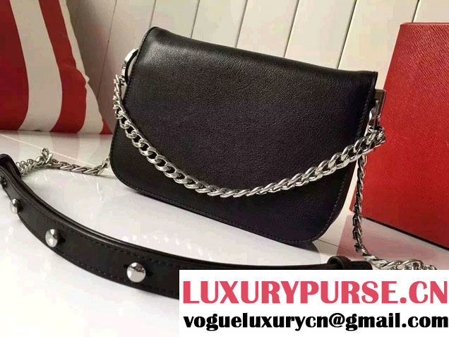 Prada Calfskin Leather Arcade Shoulder Bag 1BD030 Black 2016