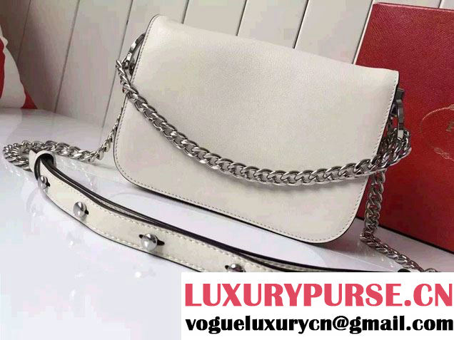 Prada Calfskin Leather Arcade Shoulder Bag 1BD030 White 2016