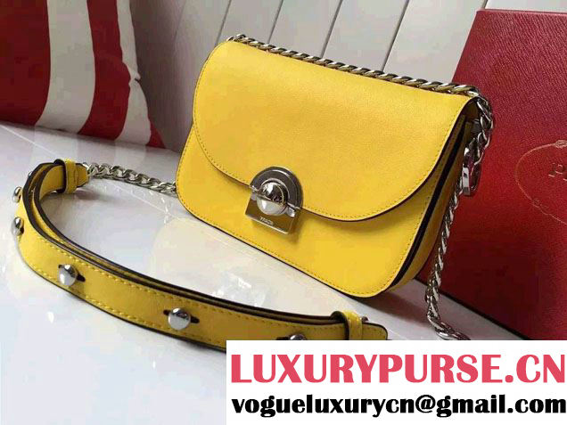 Prada Calfskin Leather Arcade Shoulder Bag 1BD030 Yellow 2016