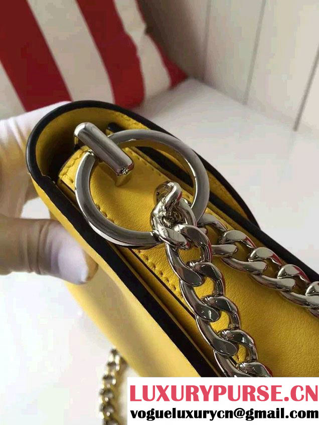Prada Calfskin Leather Arcade Shoulder Bag 1BD030 Yellow 2016