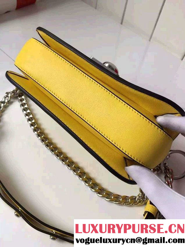 Prada Calfskin Leather Arcade Shoulder Bag 1BD030 Yellow 2016