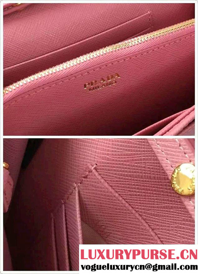 Prada Saffiano Leather Flap Chain Shoulder Wallet 1BP005