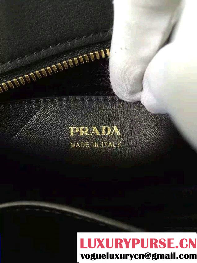 Prada Esplanade Calf and Saffiano Leather Shoulder Bag 1BH043 Red/Black 2016