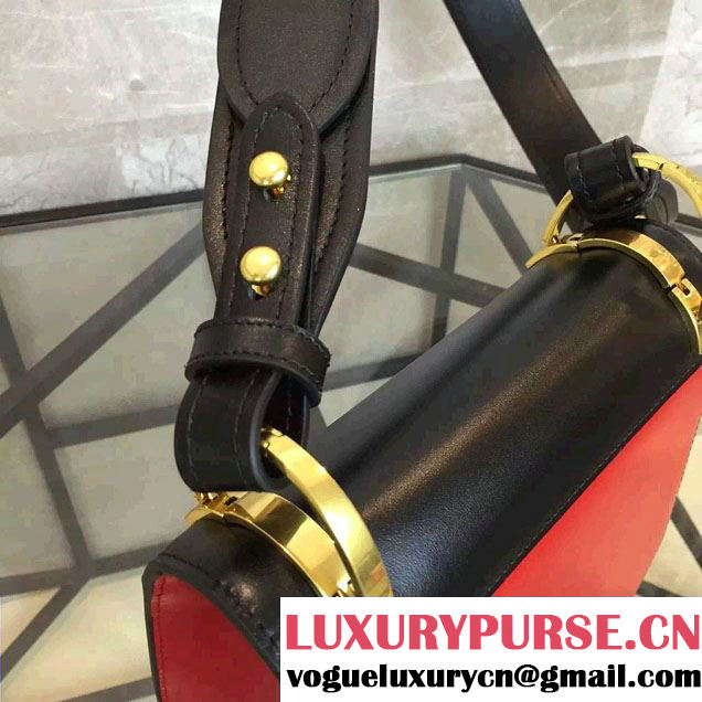 Prada Pionniere Calf Leather Shoulder Bag 1BD039 Red/Black 2016