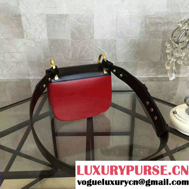 Prada Pionniere Calf Leather Shoulder Bag 1BD039 Red/Black 2016