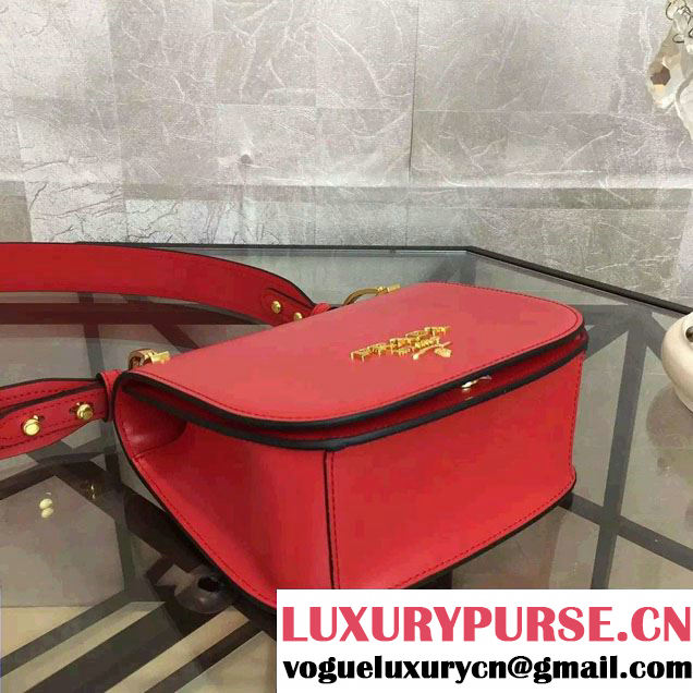 Prada Pionniere Calf Leather Shoulder Bag 1BD039 Red 2016
