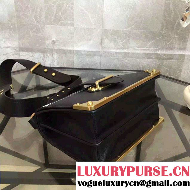 Prada Cahier Calf Leather Shoulder Bag 1BD045 Black/White 2016