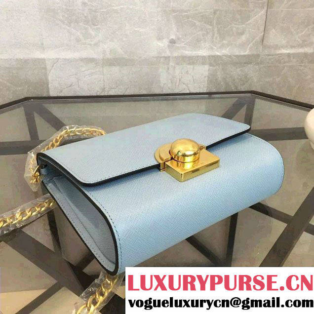 Prada Saffiano Leather Shoulder Bag 1BH007 Sky Blue 2016