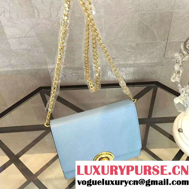 Prada Saffiano Leather Shoulder Bag 1BH007 Sky Blue 2016
