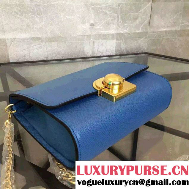 Prada Saffiano Leather Shoulder Bag 1BH007 Blue 2016