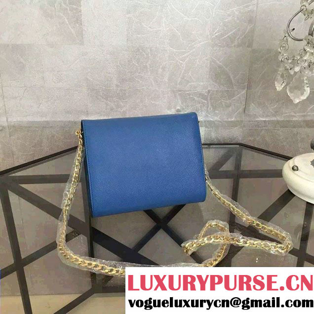 Prada Saffiano Leather Shoulder Bag 1BH007 Blue 2016