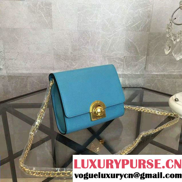 Prada Saffiano Leather Shoulder Bag 1BH007 Turquoise 2016