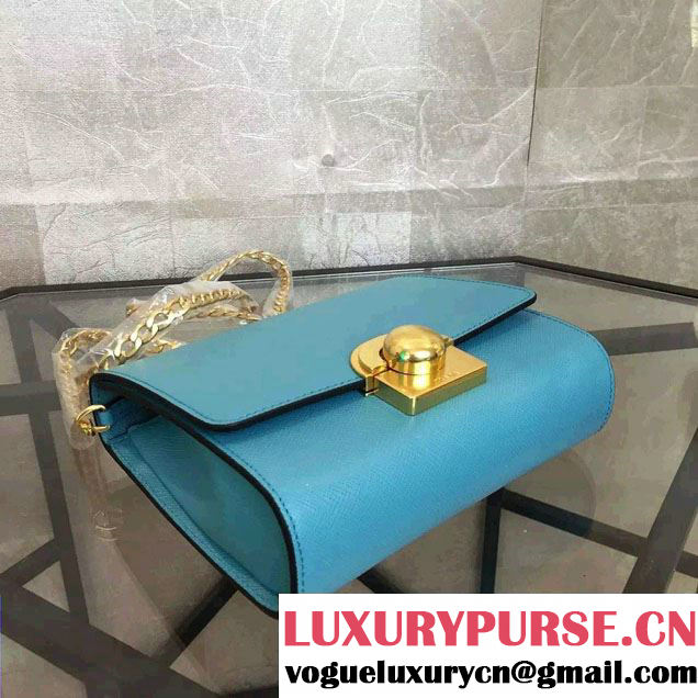 Prada Saffiano Leather Shoulder Bag 1BH007 Turquoise 2016