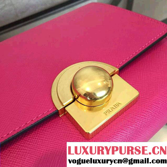 Prada Saffiano Leather Shoulder Bag 1BH007 Fushia 2016