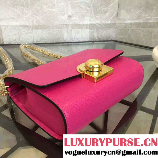 Prada Saffiano Leather Shoulder Bag 1BH007 Fushia 2016