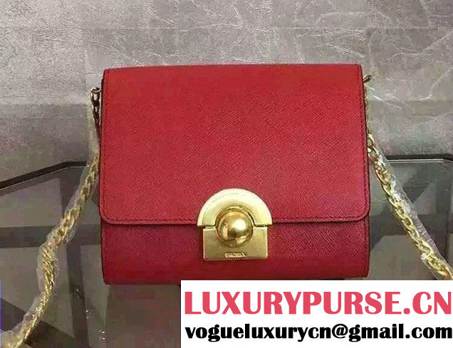 Prada Saffiano Leather Shoulder Bag 1BH007 Red 2016