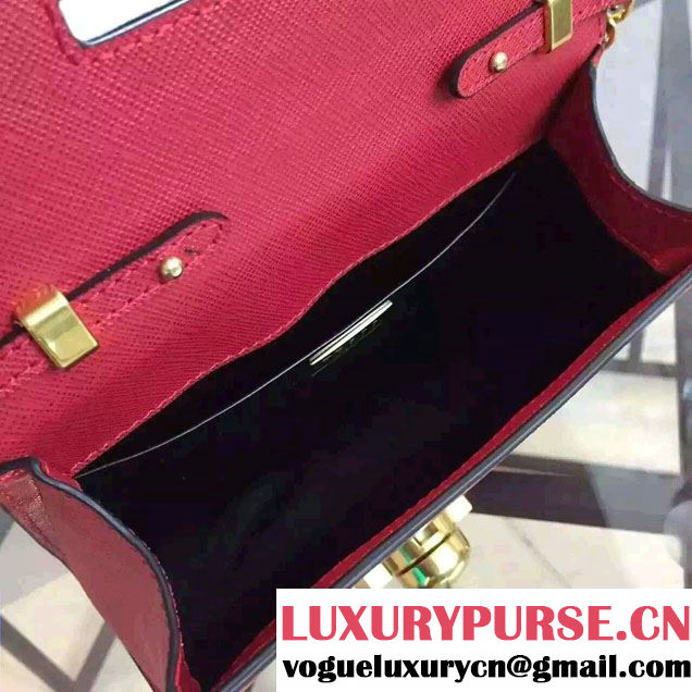 Prada Saffiano Leather Shoulder Bag 1BH007 Red 2016