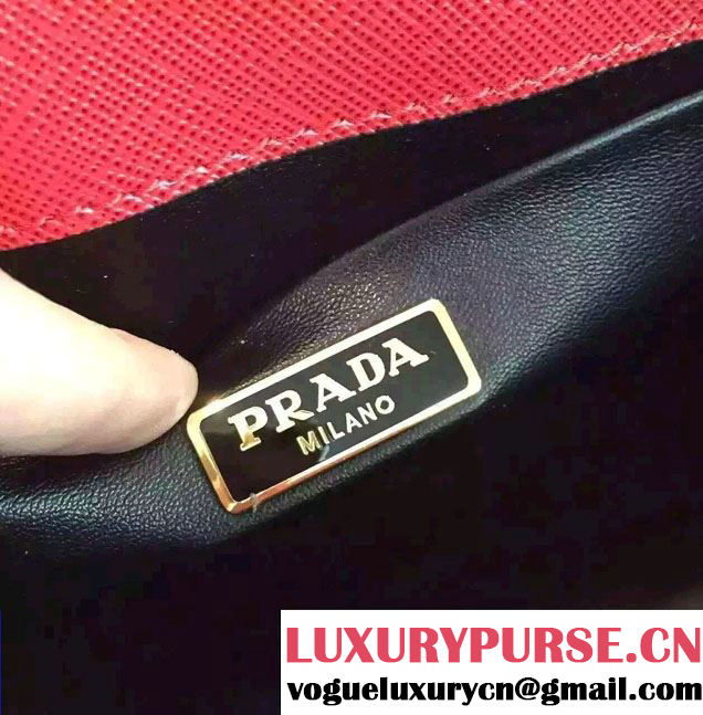 Prada Saffiano Leather Shoulder Bag 1BH007 Red 2016
