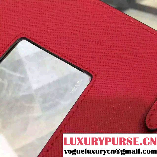 Prada Saffiano Leather Shoulder Bag 1BH007 Red 2016