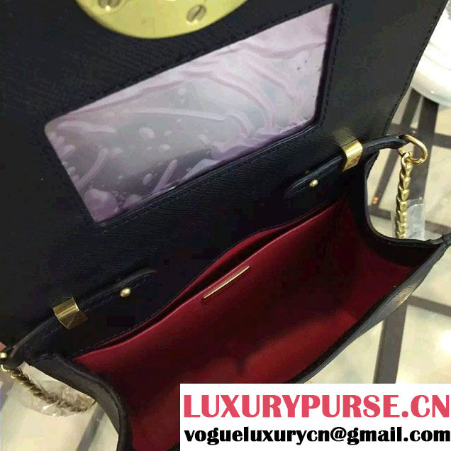 Prada Saffiano Leather Shoulder Bag 1BH007 Black 2016