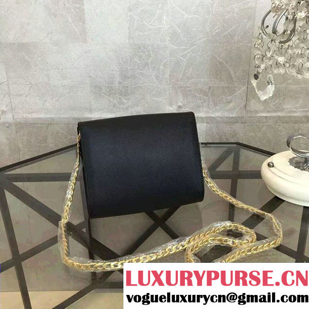 Prada Saffiano Leather Shoulder Bag 1BH007 Black 2016